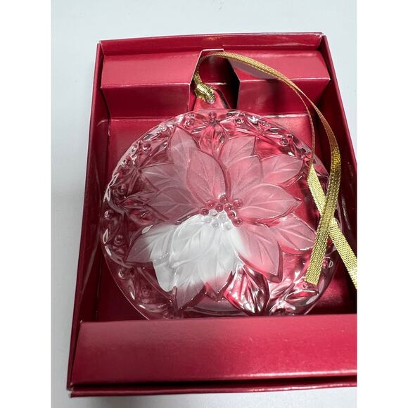 Mikasa Festive Poinsettia 3.25" Glass Christmas Ornament - Picture 2 of 4